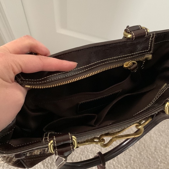 COACH Factory Leather and Tweed Hand Bag - Picture 13 of 16